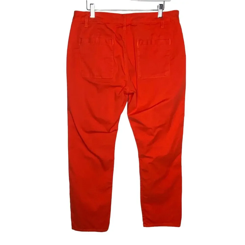 CAbi 6046 Womens Size 10 Orange Corel Utility Twill‎ Trouser Chino Pants Stretch